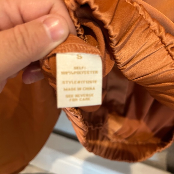 Flying Tomato Satin Blouse - Burnt Orange - Picture 10 of 10